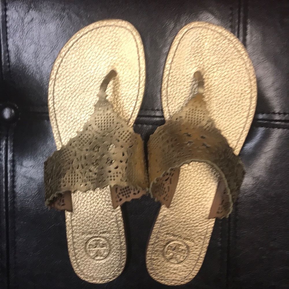 Tory Burch gold sandals